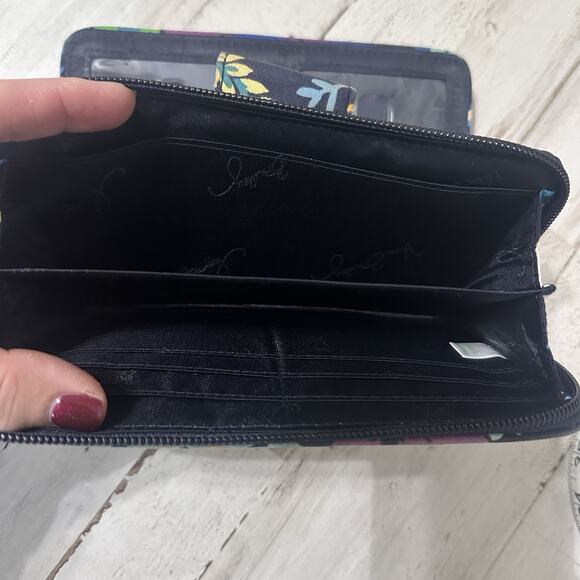 Vera Bradley Wallet Zip Around Turn Lock Midnight Blues Quilted Trendy Fabric - Picture 5 of 5